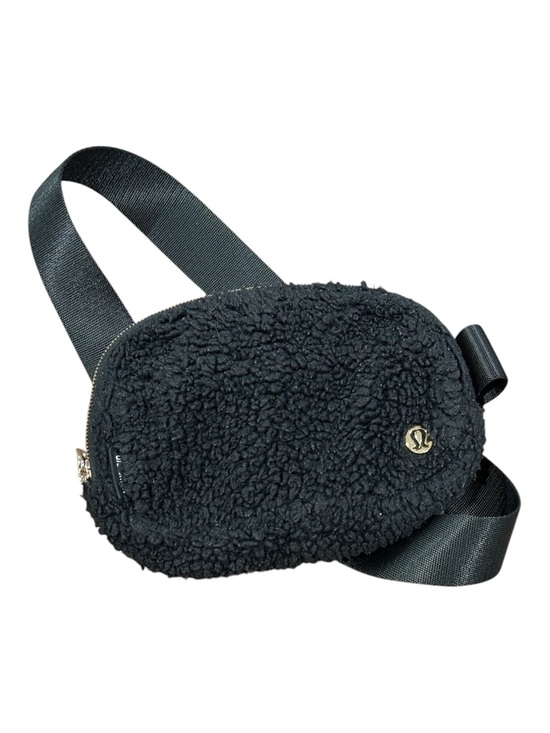 lululemon athletica Handbags - Lululemon Everywhere Belt Bag Textured Black Sherpa Fleece Gold Hardware